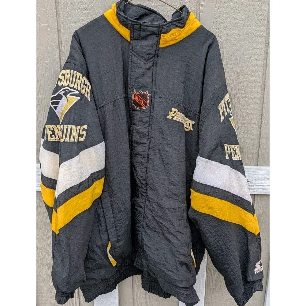 Vintage NHL Pittsburgh Penguins Starter Center Ice Full Zip Jacket XL